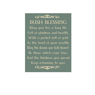 IRISH BLESSING PLAQUE 30x25cm