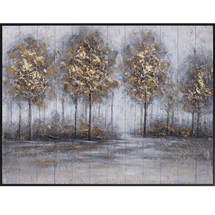 FRAMED HANDPAINTED TREES ON CANVAS 90x120cm