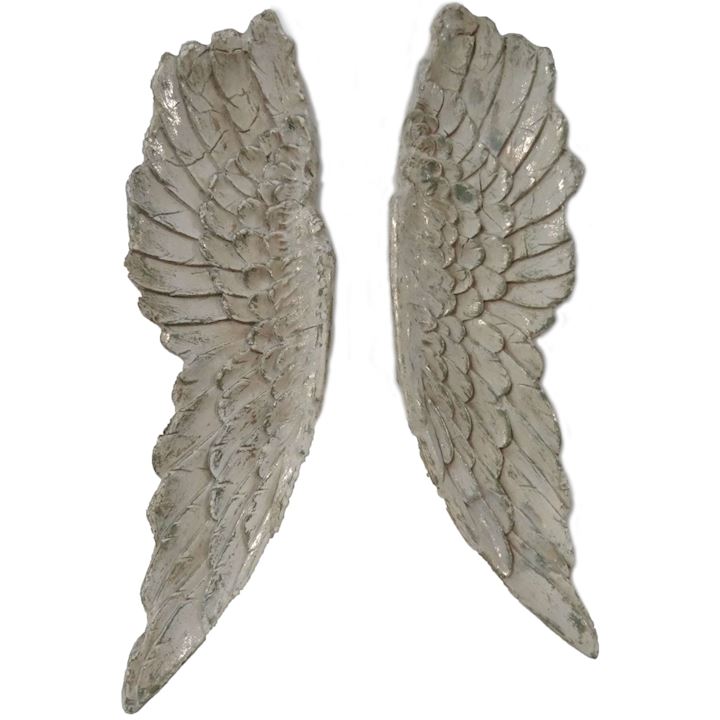 LARGE ANGEL WINGS ANTIQUE SILVER 30x100cm