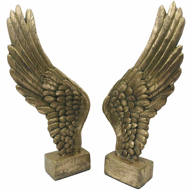 SET OF 2 GOLD WINGS ON BASE 24x8x50cm each