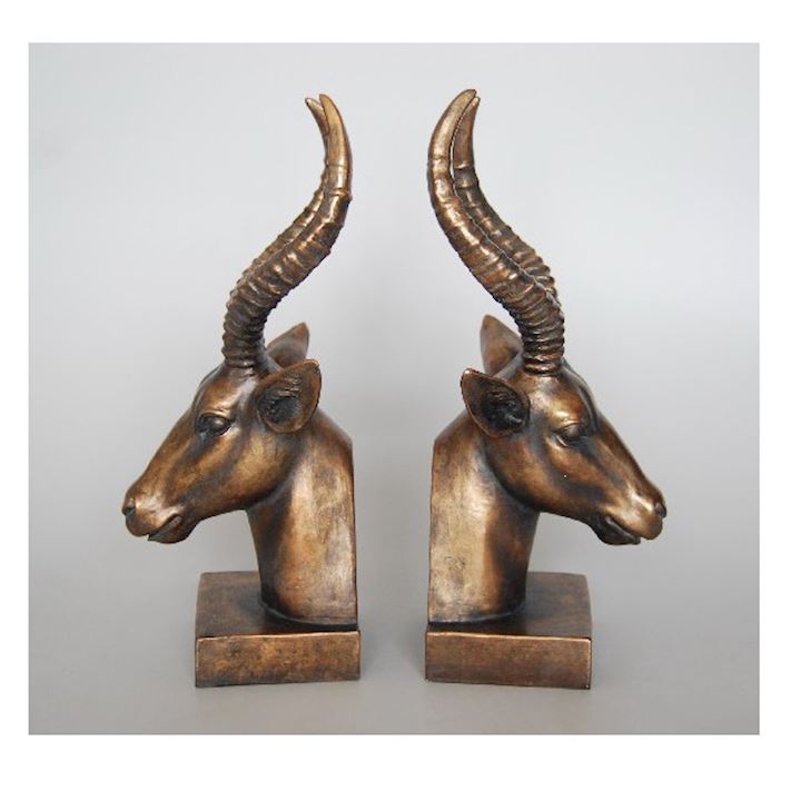 SPECIAL...PAIR ANTELOPE BOOKENDS 19x17cm