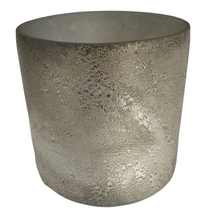SPECIAL...RUSTIC A/Q SILVER TEALIGHT HOLDER 8x8cm