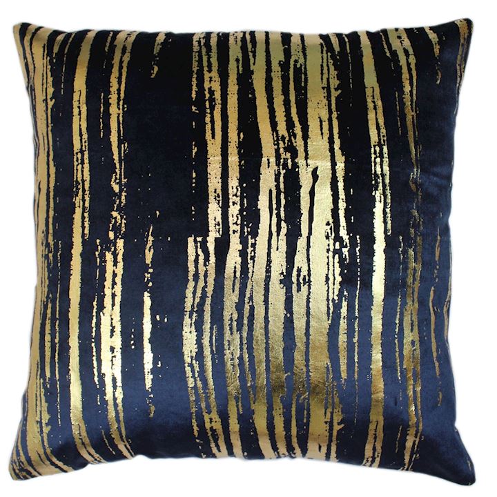 NAVY WITH GOLD FOIL CUSHION 46x46cm