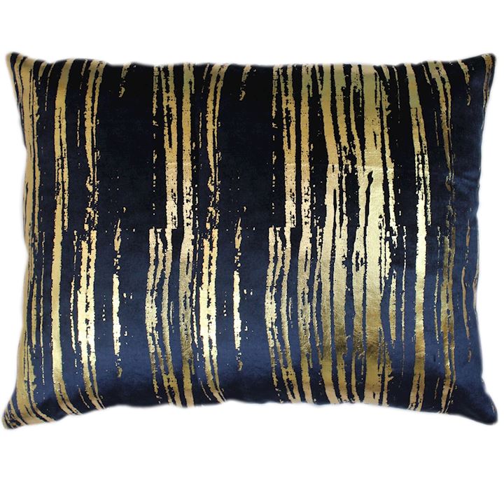 NAVY WITH GOLD FOIL CUSHION 30x50cm