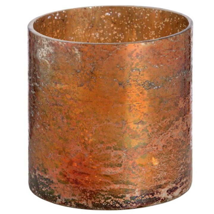 COPPER GLASS  CANDLE HOLDER 10x10cm