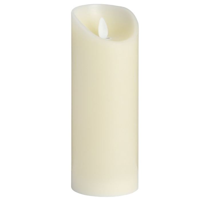 LUXE COLLECTION 3x8 CREAM FLICKERING FLAME LED WAX CANDLE
