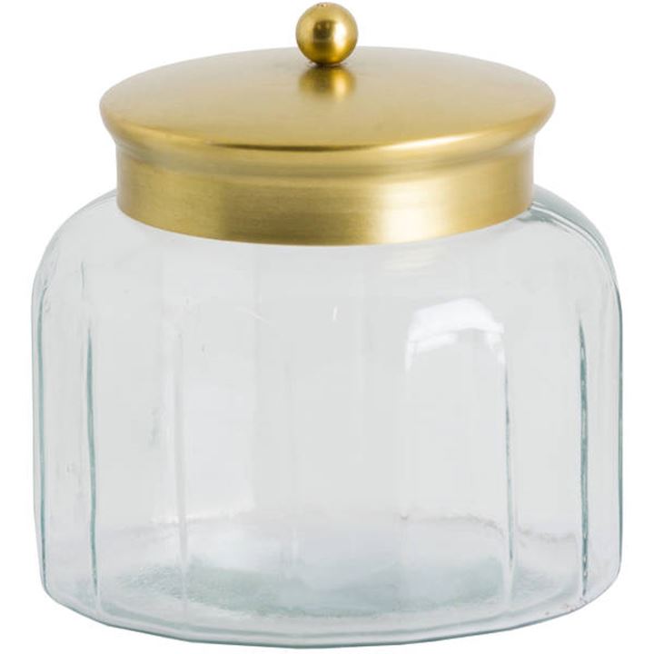 GLASS JAR WITH METAL LID 12x11cm
