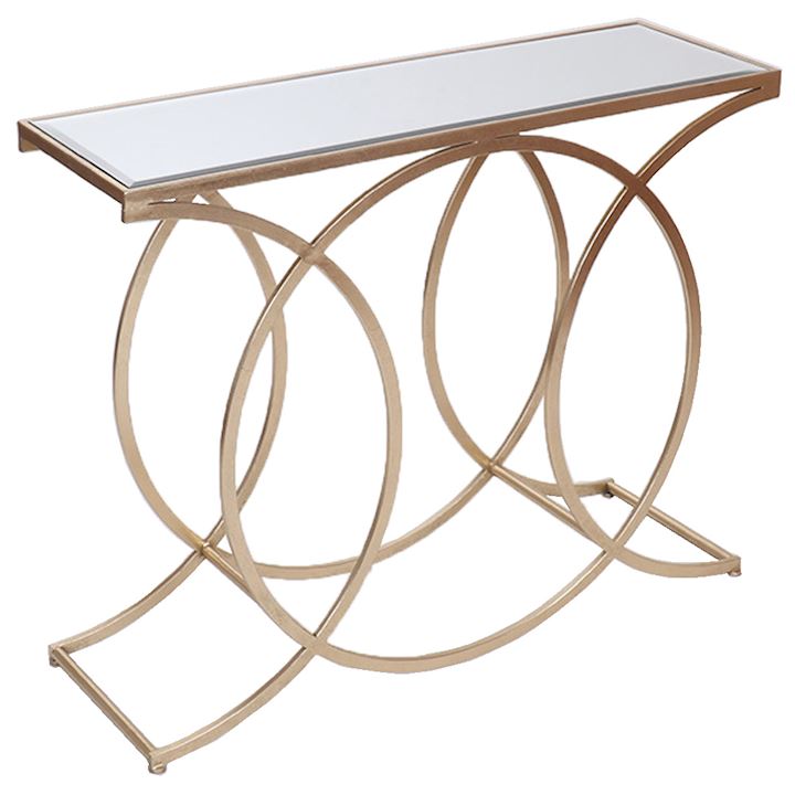 GOLD CIRCLE CONSOLE TABLE 100x32x80cm