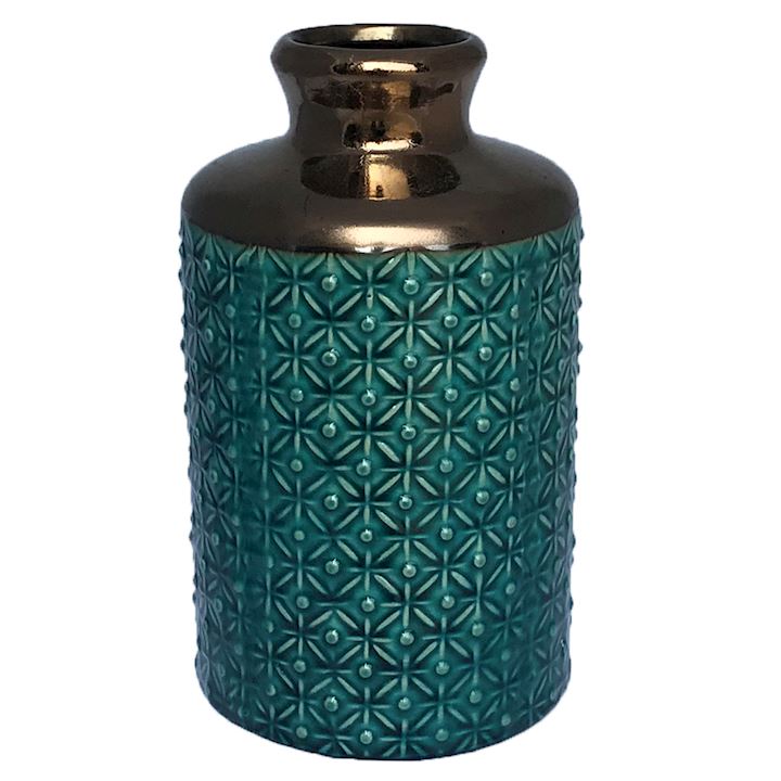 SMALL TEAL VASE 22.5cm