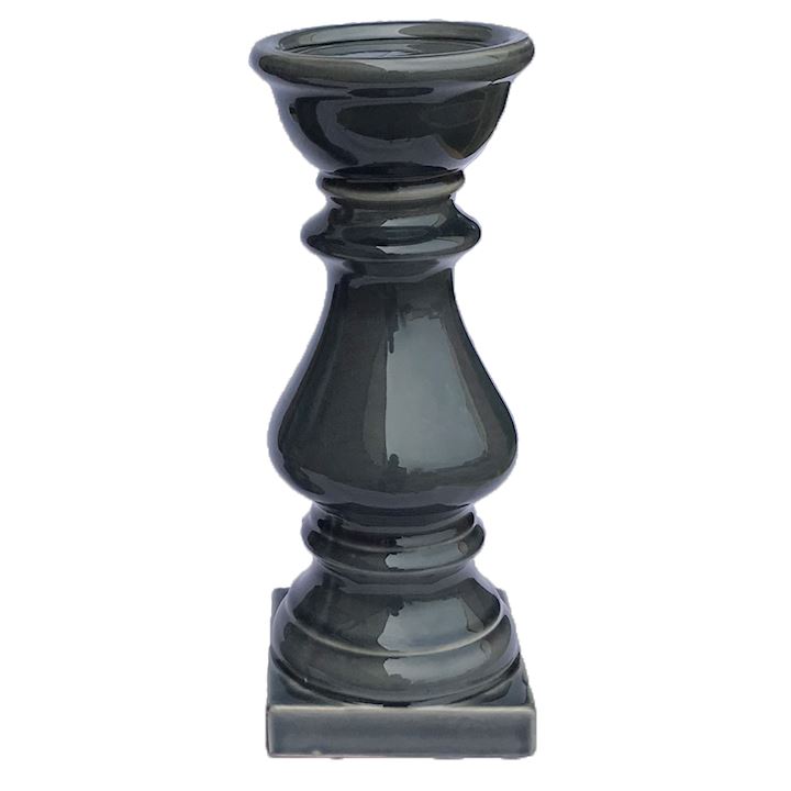 SMALL GREY CANDLE HOLDER 31cm