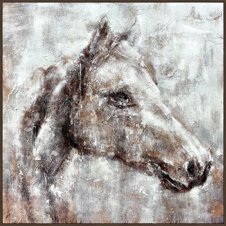 HORSE FRAMED PICTURE 100x100cm