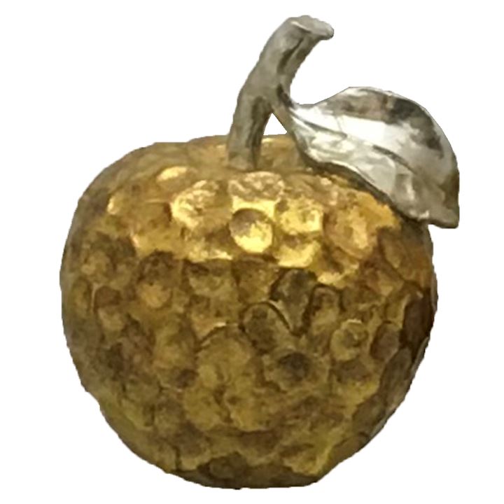 GOLD APPLE WITH SILVER DETAILING 12x12x14cm