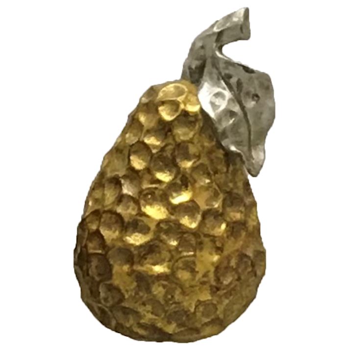 GOLD PEAR WITH SILVER DETAILING 11x11x19cm