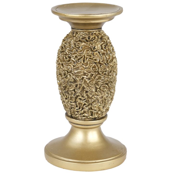 GOLD CORAL CANDLE HOLDER 11x11x20cm