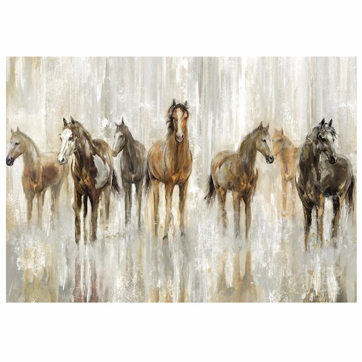 WILD HORSES ON CANVAS 100x70cm