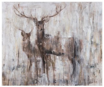 SPECIAL...HAND PTD. STAGS ON CANVAS 120x90cm