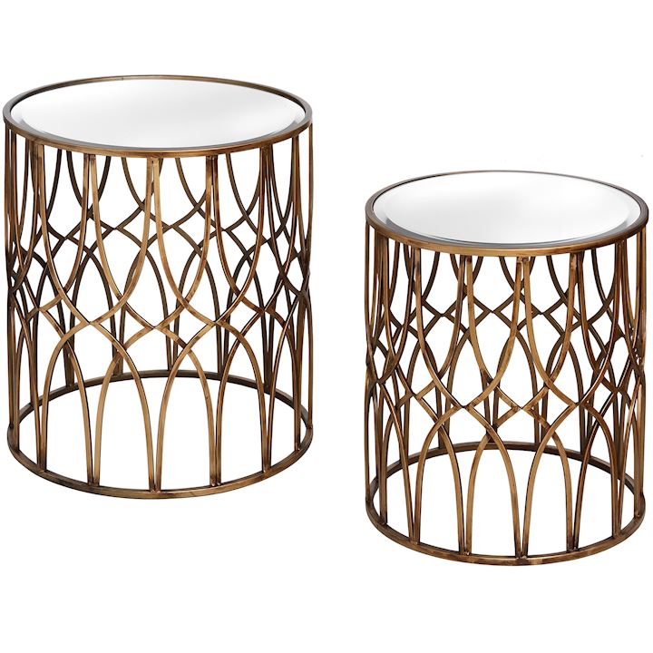 SET OF 2 ROUND METAL TABLES - 18079