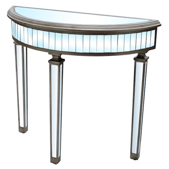 1/2 ROUND MIRRORED HALL TABLE