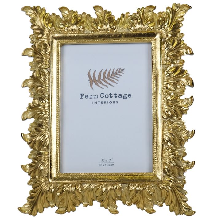 GOLD FEATHERED FRAME 5x7
