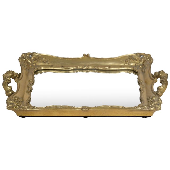 GOLD MIRRORED SERVING TRAY 32x21cm