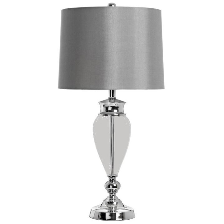 LUCCA SMOKED GLASS TABLE LAMP 78cm