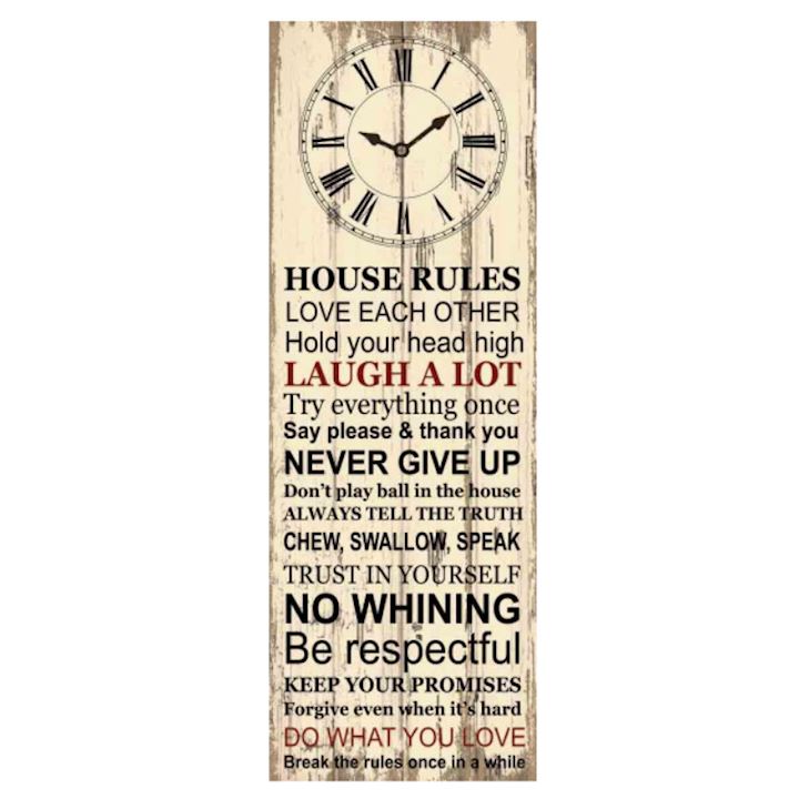 SPECIAL...HOUSE RULES CLOCK 25x70cm