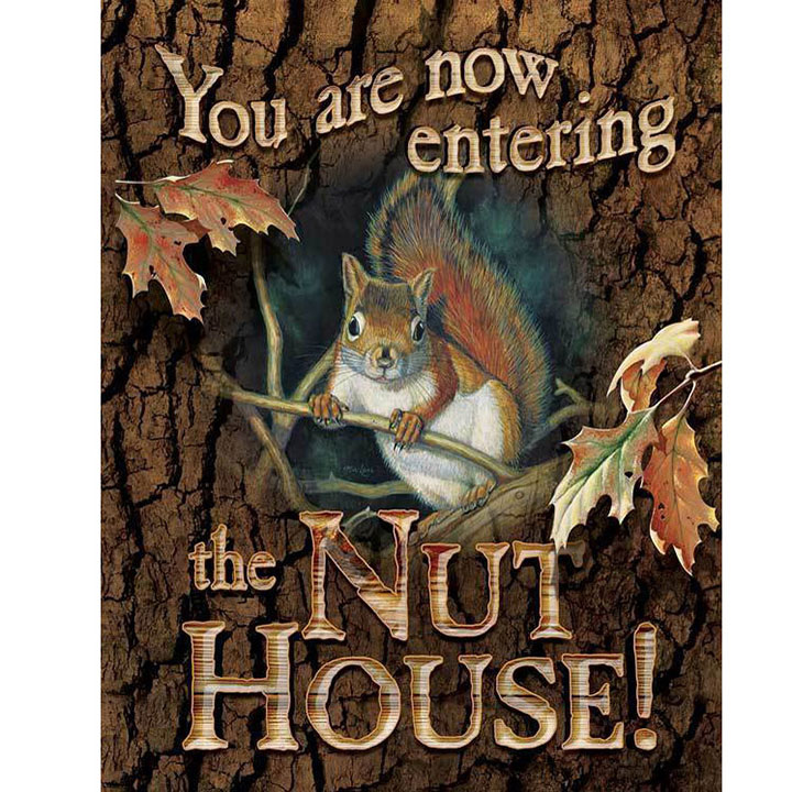 NUT HOUSE SIGN/ROPE 22X18CM