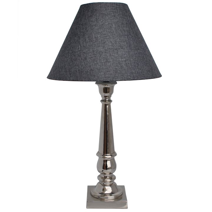 SPECIAL...AQUITAINE SILVER LAMP BASE AND SHADE 68cm