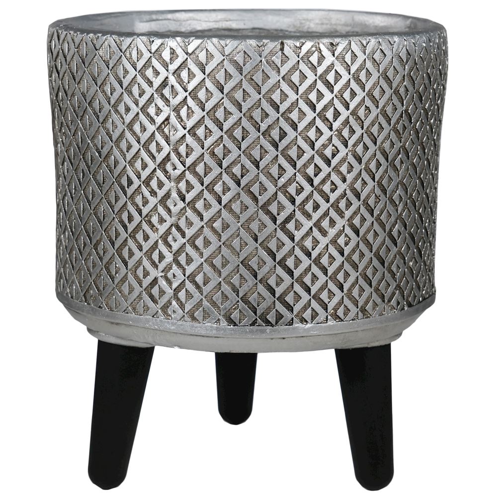 PROMOTION -SMALL SILVER PLANTER 27x27x31cm