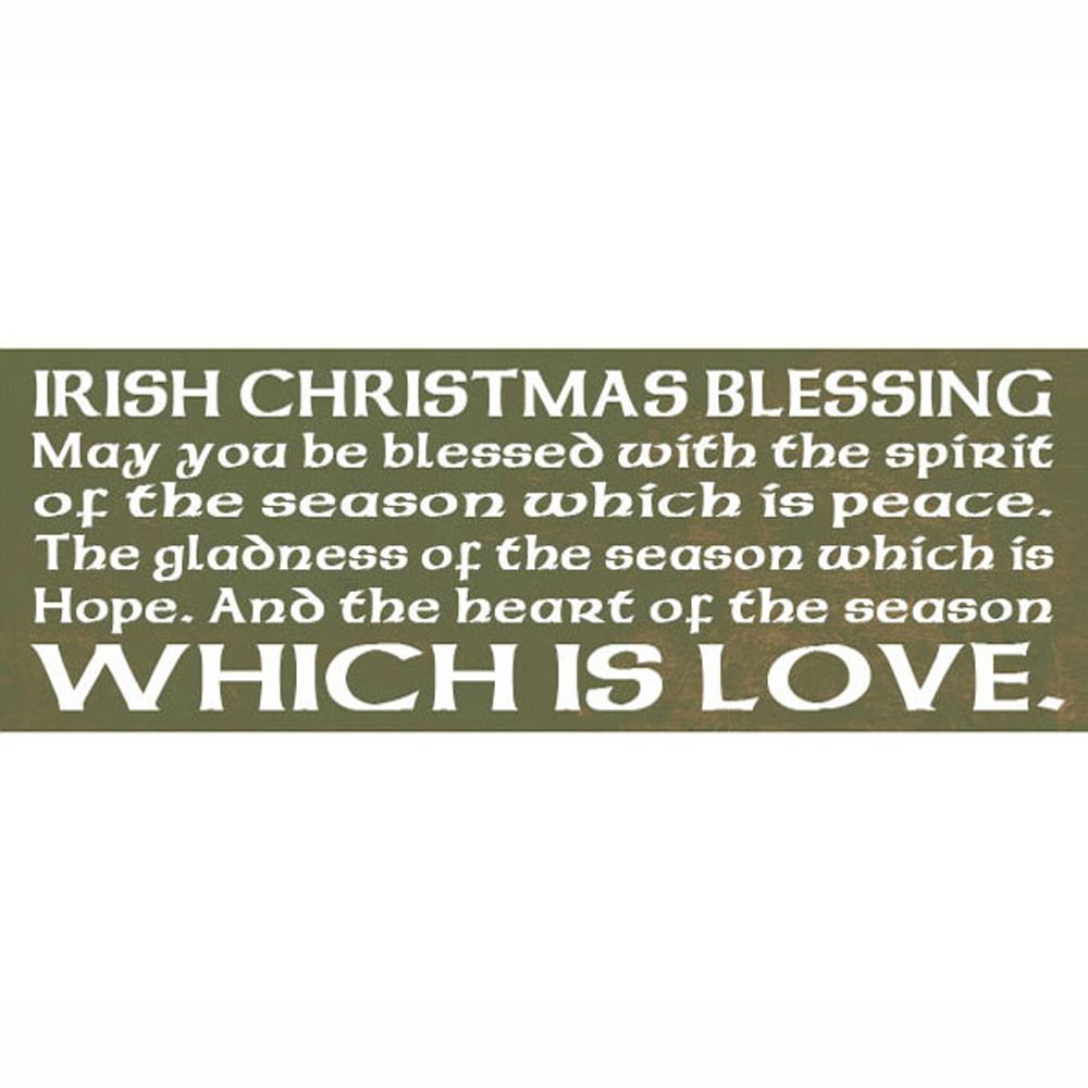 IRISH CHRISTMAS PLAQUE 34X12cm
