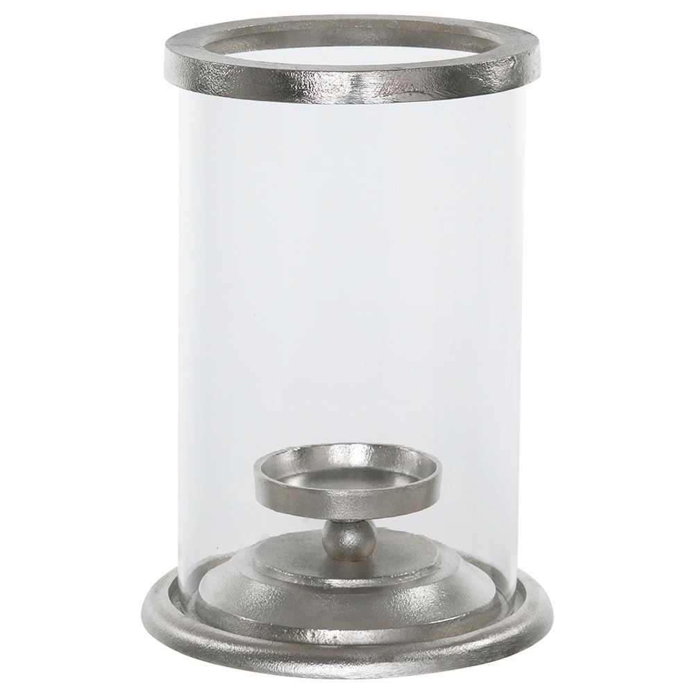 CHROME & GLASS CANDLE LAMP 20x20x28cm