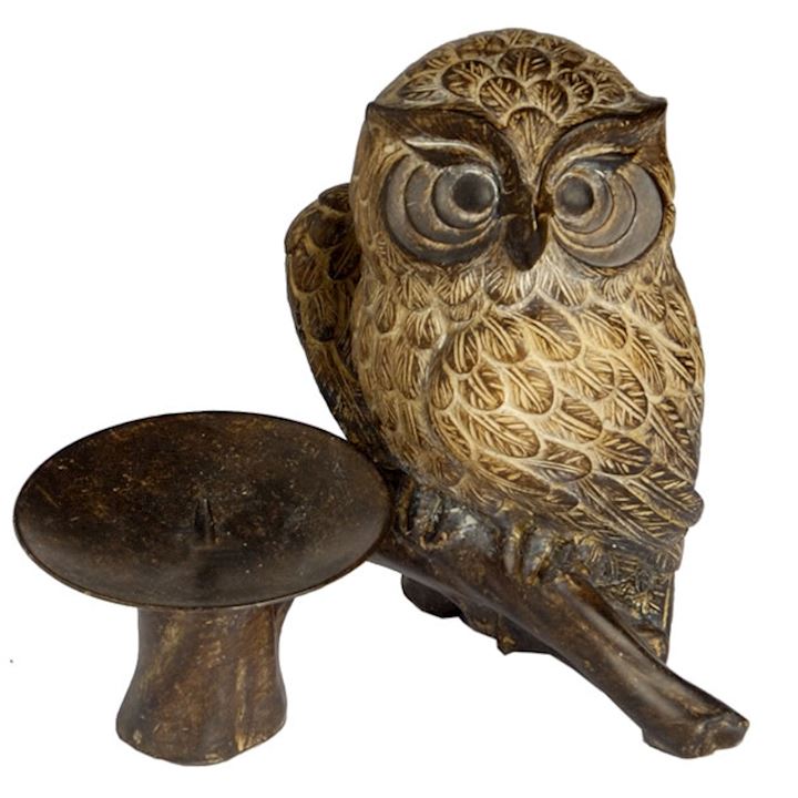 OWL CANDLE HOLDER