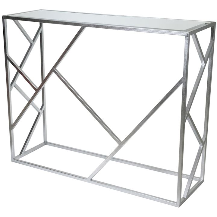 ABSTRACT SILVER CONSOLE MIRROR TOP 100x32x80cm