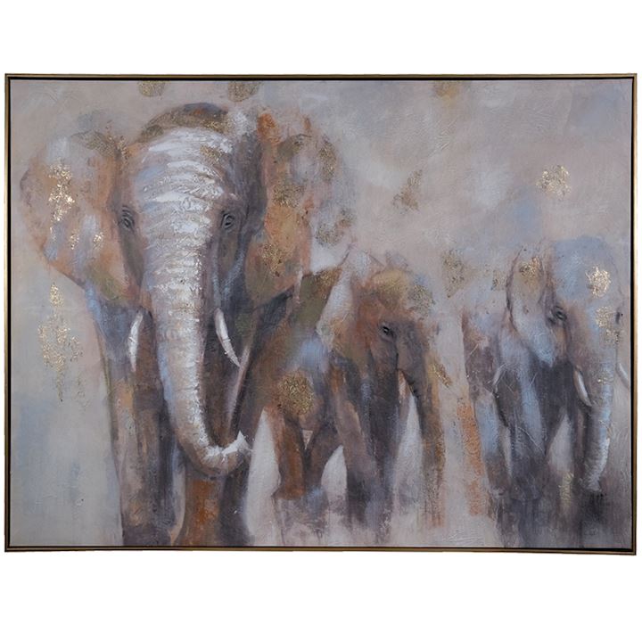 FRAMED ELEPHANT PARADE ON CANVAS 90x120cm