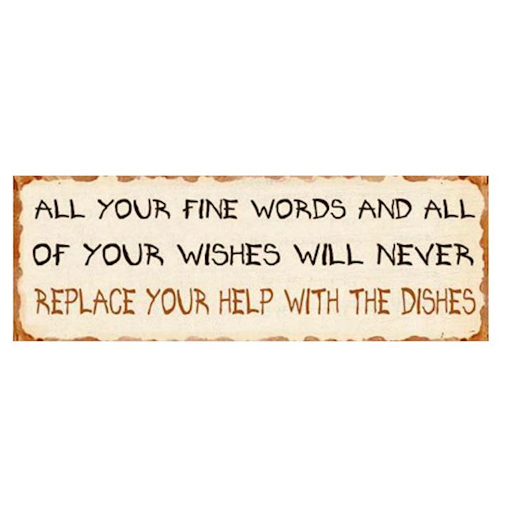 FINE WORDS PLAQUE 40x14cm