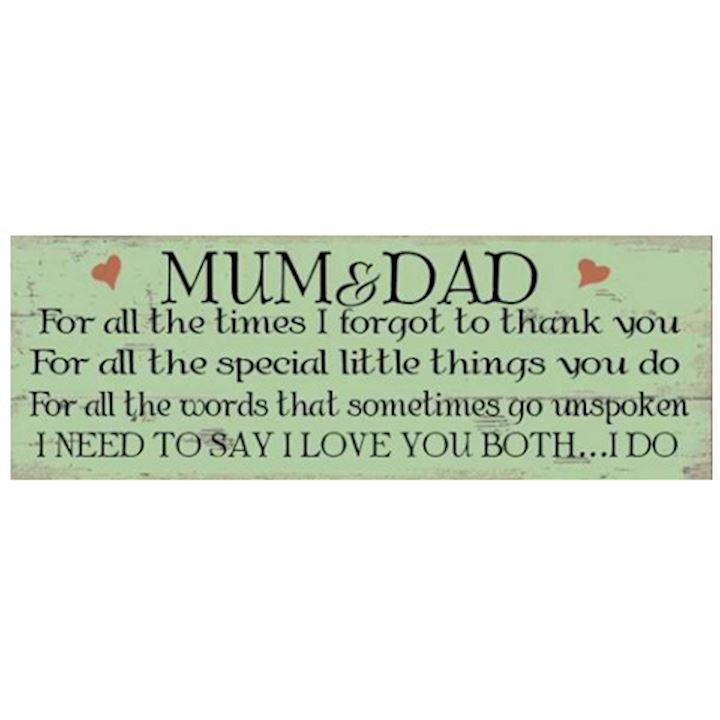 MUM & DAD PLAQUE 40X14CM