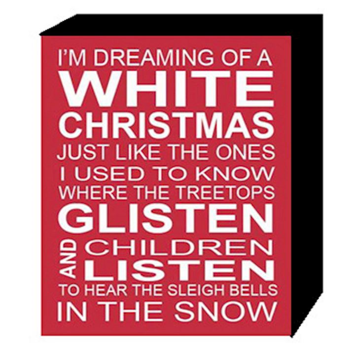 SPECIAL..WHITE CHRISTMAS SHELF PLAQUE 25X21CM