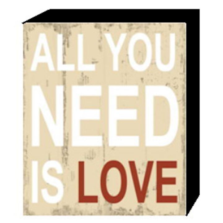 NEED/LOVE SHELF PLAQUE 17.5x14.6cm