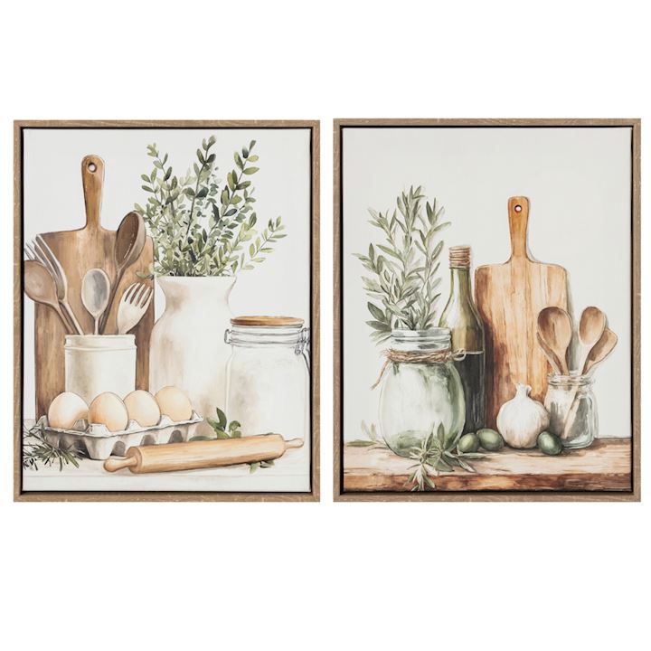 SET OF 2 FRAMED PICTURES 28x35cm