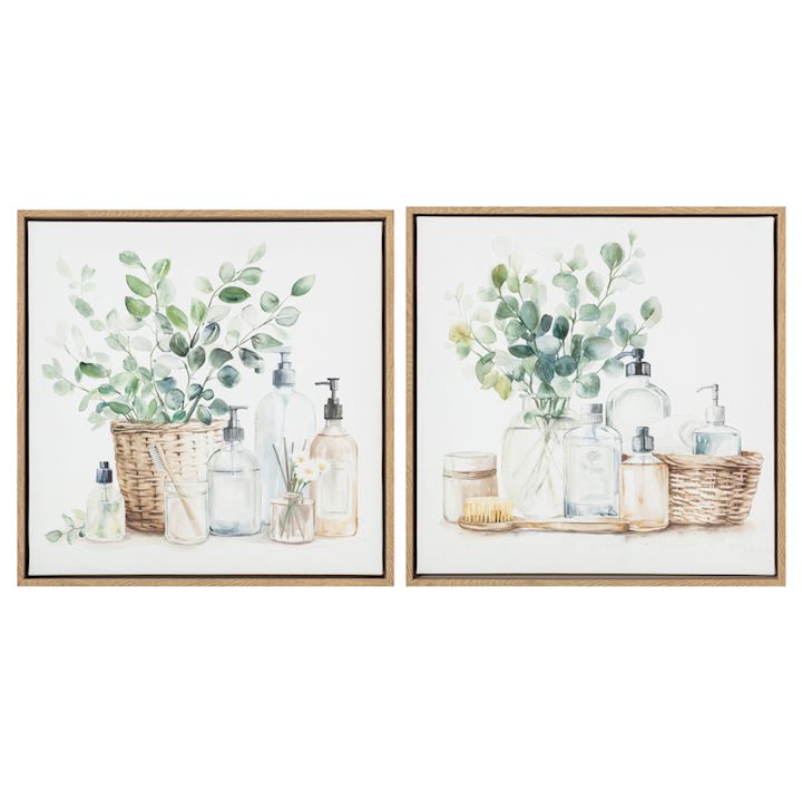 SET OF 2 FRAMED PICTURES 30x30cm
