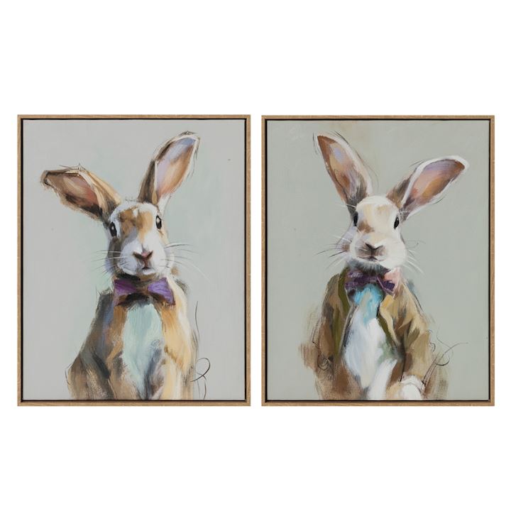 SET OF 2 HARE PICTURES 40x50cm