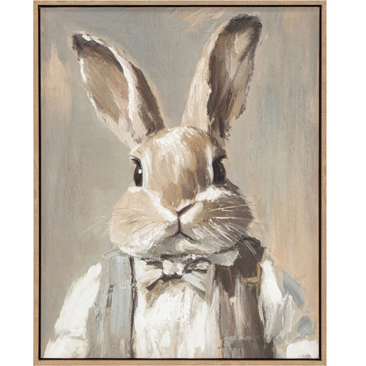 FRAMED BUNNY TEXTILE ART 40x50cm