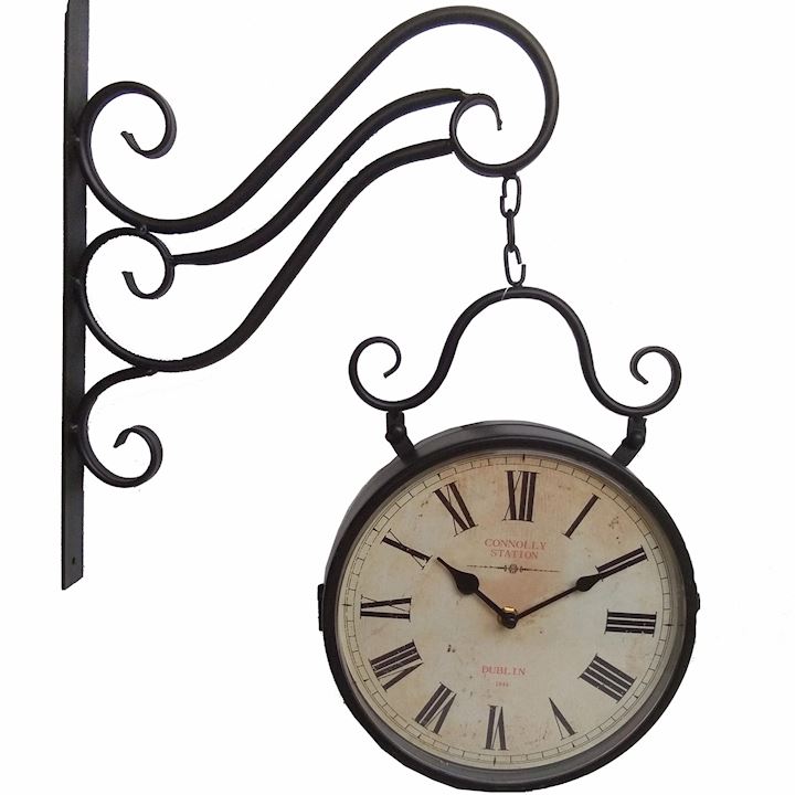 CONNOLLY STATION 2 SIDED CLOCK 55x37cm