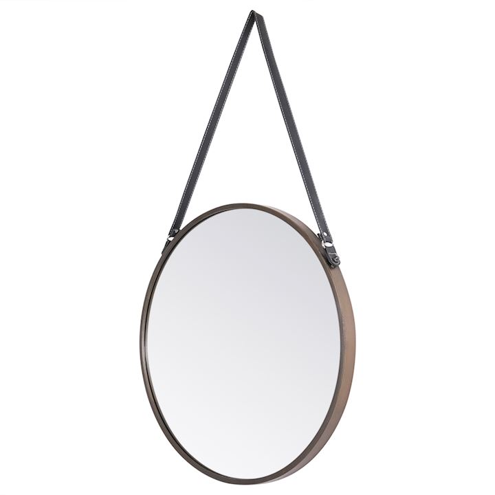 A/Q BRASS CIRCULAR HANGING MIRROR 55cm