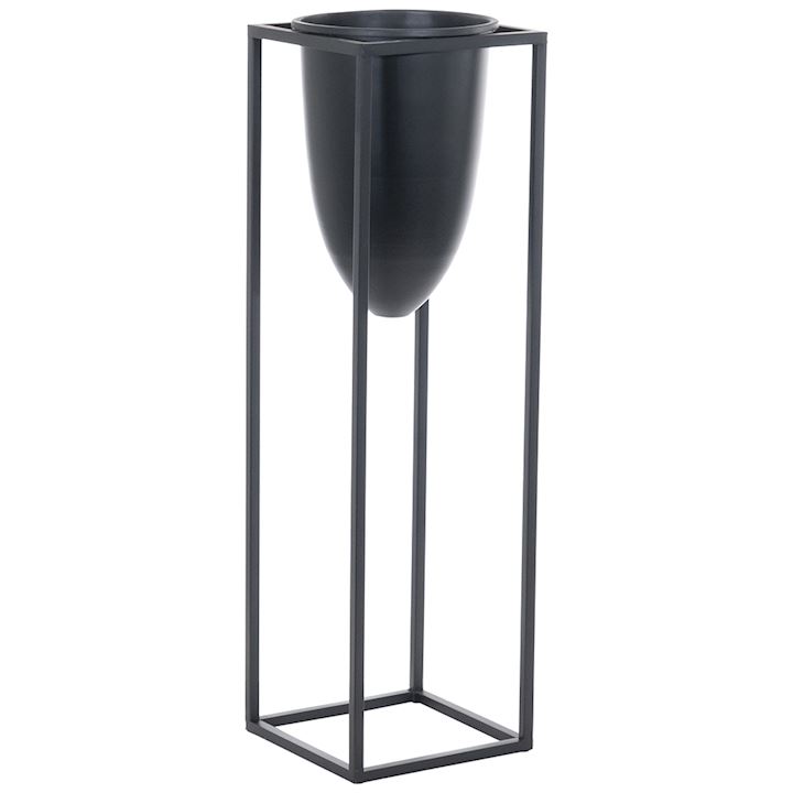BLACK SMALL BULLET PLANTER 18x18x62cm
