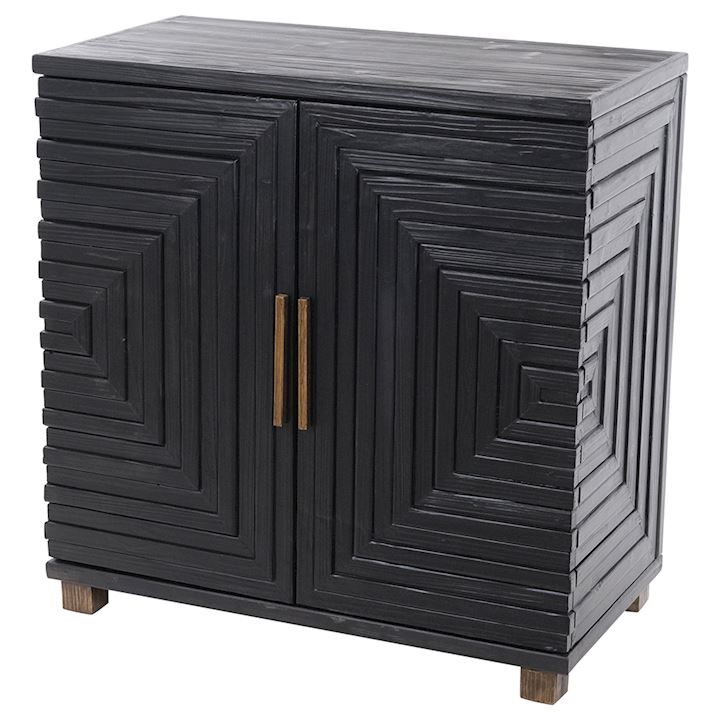 BLACK TWO DOOR CUPBOARD 78x43x81cm