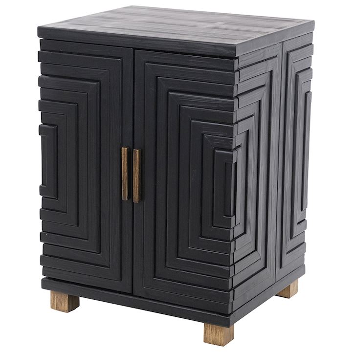 BLACK TWO DOOR CABINET 49x43x67cm