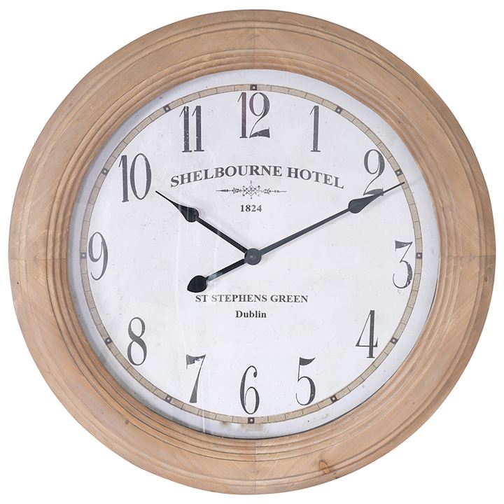 SHELBOURNE CIRCULAR WOODEN WALL CLOCK 60x60cm