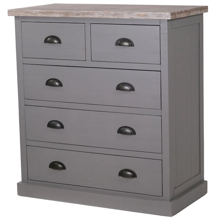PROMOTION -BOWERY TWO OVER THREE DRAWER CHEST 97x48x102cm