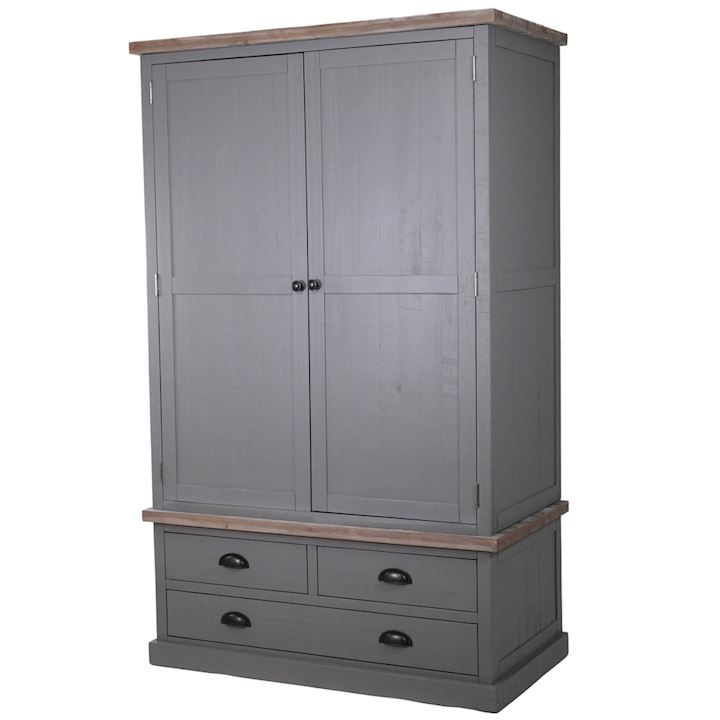 PRO-BOWERY TWO DOOR WARDROBE WITH THREE DRAWERS 119x64x190cm
